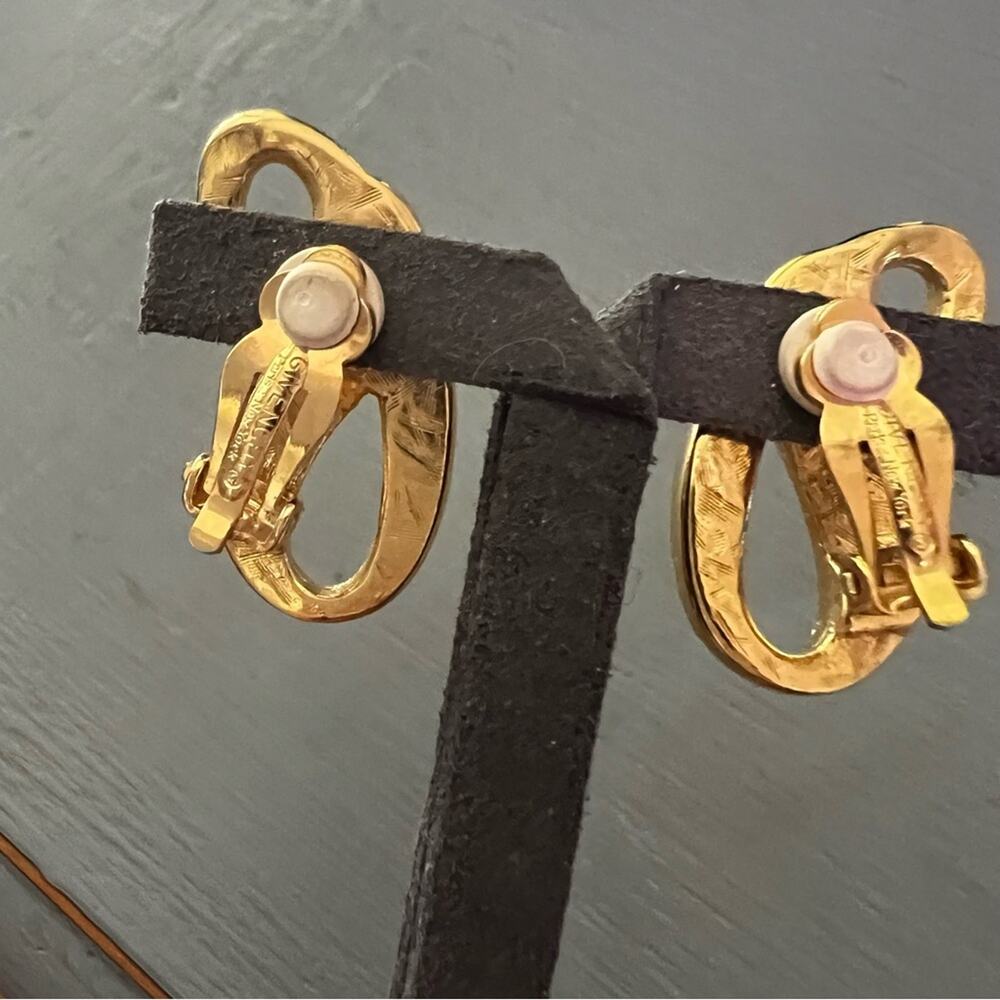 Givenchy Gold Tone Clip On Earrings - Picture 3 of 7